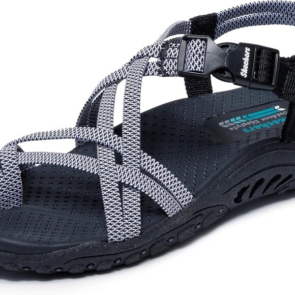 Women's Flip-Flop Sandals Rubber Sole Fabric Upper Buckle Closure Cushion - Picture 1 of 6